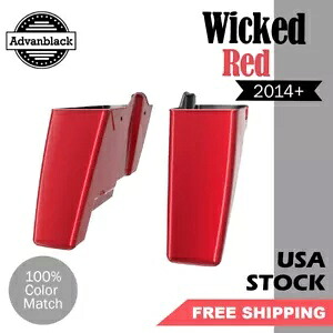 Wicked Red デュアル ノーカット ストレッチ サドルバッグ ハーレー ツーリング 14+ 用拡張バッグ Wicked Red Dual Uncut Stretched Saddlebag Extended Bags For Harley Touring 14+ 【並行輸入品】