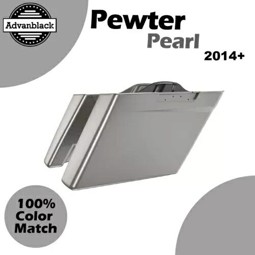2014 年以降のハーレー ツーリング PEWTER PEARL Advanblack カットアウトなしストレッチサドルバッグに適合 Fits 2014+ Harley Touring PEWTER PEARL Advanblack No Cutout Stretched Saddlebag 【並行輸入品】
