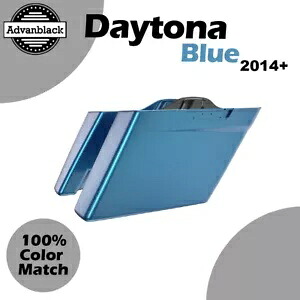 ハーレーツーリングデイトナブルーパールアドバンブラックに適合 カットアウトなしストレッチサドルバッグ Fits Harley Touring DAYTONA BLUE PEARL Advanblack No Cutout Stretched Saddlebag 【並行輸入品】