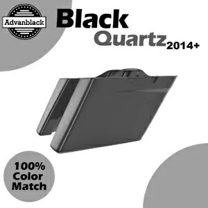 2014年以降のハーレーツーリングに適合 BLACK QUARTZ Advanblack カットアウトなし ストレッチサドルバッグ Fits 2014+ Harley Touring BLACK QUARTZ Advanblack No Cutout Stretched Saddlebag 【並行輸入品】