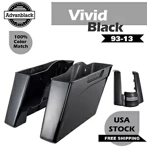 カットアウトなし デニムブラック ストレッチサドルバッグ リアフェンダーエクステンション F/ 93-13 ハーレー No Cutout Denim Black Stretched Saddlebags Rear Fender Extension F/ 93-13 Harley 【並行輸入品】