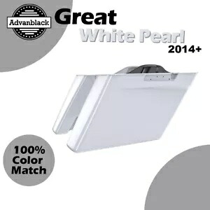 ハーレーツーリンググレートホワイトパールアドバンブラックカットアウトなしストレッチサドルバッグに適合 Fits Harley Touring GREAT WHITE PEARL Advanblack No Cutout Stretched Saddlebag 【並行輸入品】