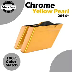 Harley Touring CHROME YELLOW PEARL Advanblack カットアウトなしストレッチサドルバッグに適合 Fits Harley Touring CHROME YELLOW PEARL Advanblack No Cutout Stretched Saddlebag 【並行輸入品】 127,050円