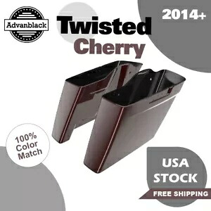 ツイストチェリー デュアル ノーカット ストレッチ サドルバッグ 14+ ハーレー用拡張バッグ Twisted Cherry Dual Uncut Stretched Saddlebag Extended Bags For 14+ Harley 【並行輸入品】