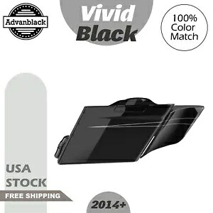 Advan ビビッド ブラック ストレッチ サドルバッグ サイド カバー ピンストライプ 2014+ ハーレー用 Advan Vivid Black Stretched Saddlebag Side Covers Pinstripes For 2014+ Harley 【並行輸入品】|カスタムパーツ WORLD倉庫