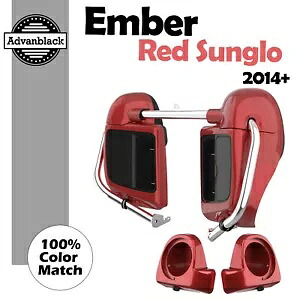 Ember Red Sunglo 下部ベントフェアリング 6.5 インチ スピーカーポッド ハーレー ツーリング 14+ に適合 Ember Red Sunglo Lower Vented Fairing 6.5'' Speaker Pod Fits Harley Touring 14+ 【並行輸入品】｜カスタムパーツ WORLD倉庫