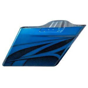 デイトナ ブルー エアブラシ拡張ストレッチ サドルバッグ 2014 年以降のハーレー ツーリングに適合 Daytona Blue Airbrushed Extended Stretched Saddlebag Fits 2014+ Harley Touring 【並行輸入品】|カスタムパーツ WORLD倉庫