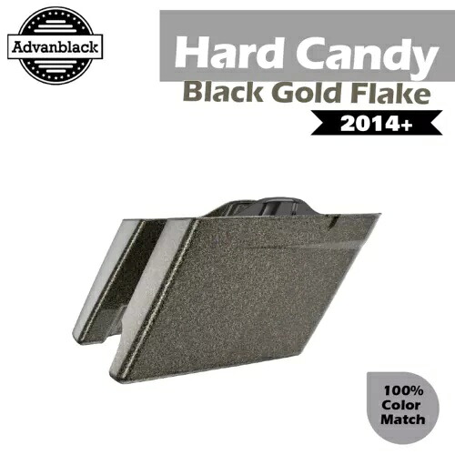 2in1 ハード キャンディ ブラック ゴールド フレーク 拡張バッグ ストレッチ サドルバッグ 14+ ハーレー用 2in1 Hard Candy Black Gold Flake Extended Bag Stretched Saddlebag For 14+ Harley 【並行輸入品】｜カスタムパーツ WORLD倉庫