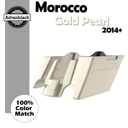 モロッコ ゴールド パール ストレッチ サドルバッグ ピンストライプ リアフェンダー 14 歳以上のハーレーに適合 Morocco Gold Pearl Stretched Saddlebags Pinstripes Rear Fender Fits 14+ Harley 【並行輸入品】