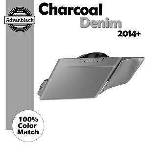 シングルカットアウトチャコールデニムストレッチサドルバッグサイドカバーハーレー 2014+ Single Cutout Charcoal Denim Stretched Saddlebag Side Covers For Harley 2014+ 【並行輸入品】|カスタムパーツ WORLD倉庫