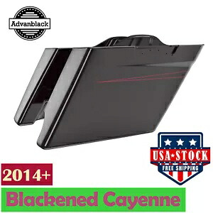 2-1 黒くなったカイエン拡張バッグストレッチサドルバッグピンストライプハーレー 14+ 2-1 Blackened Cayenne Extended Bag Stretched Saddlebag Pinstripes For Harley 14+ 【並行輸入品】｜カスタムパーツ WORLD倉庫