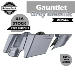 ガントレットグレーメタリック 2 in 1 拡張ストレッチサドルバッグ ハーレーツーリングに適合 Gauntlet Gray Metallic 2 into 1 Extended Stretched Saddlebags Fit Harley Touring 【並行輸入品】|カスタムパーツ WORLD倉庫