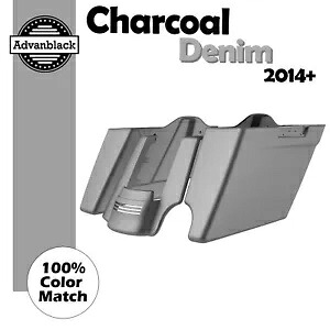 2-1 チャコールデニムストレッチサドルバッグ拡張バッグリアフェンダーハーレー 14+ 2-1 Charcoal Denim Stretched Saddlebags Extended Bag Rear Fender For Harley 14+ 【並行輸入品】