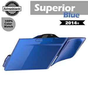 2 in 1 スーペリア ブルー ストレッチ サドルバッグ サイド カバー 2014 年以降のハーレー ツーリングに適合 2 into 1 Superior Blue Stretched Saddlebag Side Covers Fits 2014+ Harley Touring 【並行輸入品】｜カスタムパーツ WORLD倉庫