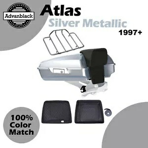 アトラス シルバー メタリック レイザー ツアー パック トランク ハーレー FLHR FLHXS FLTRX 97+ に適合 Atlas Silver Metallic Razor Tour Pak Pack Trunk Fits Harley FLHR FLHXS FLTRX 97+ 【並行輸入品】