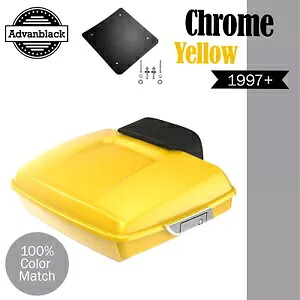 Advanblak クロームイエロー Rushmore Razor Tour Pak パックパッド 97+ ハーレー/ソフテイル用 Advanblak CHROME YELLOW Rushmore Razor Tour Pak Pack Pad For 97+ Harley/Softail 【並行輸入品】