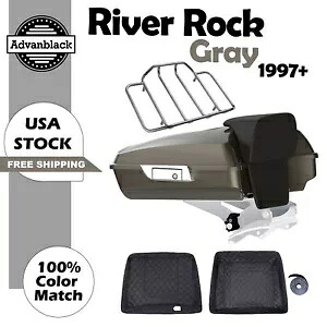 River Rock グレー Razor ツアーパック パック トランク ハーレー FLHR FLHXS FLTRX 1997+用 River Rock Gray Razor Tour Pak Pack Trunk For Harley FLHR FLHXS FLTRX 1997+ 【並行輸入品】