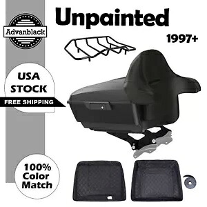 Advanblack 未塗装キング ツアー パック パック トランク ブラック ヒンジ ラッチ 97+ ハーレー用 Advanblack Unpainted King Tour Pak Pack Trunk Black Hinges Latch For 97+ Harley 【並行輸入品】
