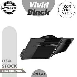 Advan ビビッド ブラック ストレッチ サドルバッグ サイド カバー ピンストライプ 2014+ ハーレー用 Advan Vivid Black Stretched Saddlebag Side Covers Pinstripes For 2014+ Harley 【並行輸入品】｜カスタムパーツ WORLD倉庫