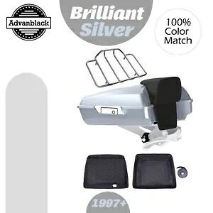 ブリリアントシルバー Razor ツアーパックパック トランク 荷物は 97 年以上のハーレーに適合 by Advanblack Brilliant Silver Razor Tour Pak Pack Trunk Luggage Fits 97+ Harley by Advanblack 【並行輸入品】