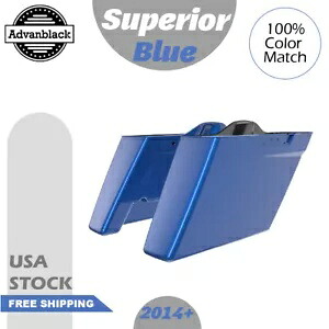 優れたブルーデュアルノーカットストレッチサドルバッグ拡張バッグハーレー 2014+ Superior Blue Dual Uncut Stretched Saddlebags Extended Bags For Harley 2014+ 【並行輸入品】｜カスタムパーツ WORLD倉庫