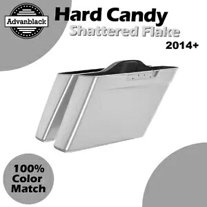 Harley HARD CANDY SHATTERED FLAKE Advanblack カットアウトなしストレッチサドルバッグに適合 Fits Harley HARD CANDY SHATTERED FLAKE Advanblack No Cutout Stretched Saddlebag 【並行輸入品】｜カスタムパーツ WORLD倉庫 133,650円