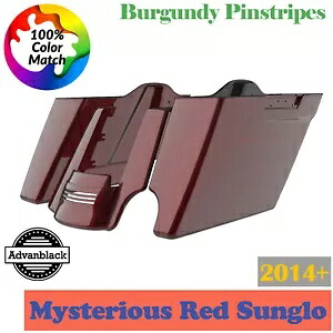 2-1 ミステリアスレッド サングロ 拡張バッグ ストレッチサドルバッグ ピンストライプ ハーレー用 2-1 Mysterious Red Sunglo Extended Bag Stretched Saddlebag Pinstripes For Harley 【並行輸入品】