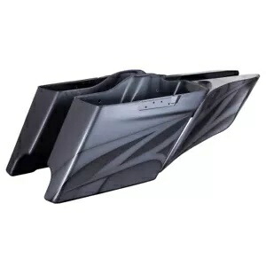 チャコール パール エアブラシ ストレッチ サドルバッグ サイド カバー 2014+ ハーレー ツーリング用 Charcoal Pearl Airbrush Stretched Saddlebag Side Cover For 2014+ Harley Touring 【並行輸入品】