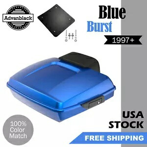 Advanblak ブルー バースト ラッシュモア レイザー ツアー パック パック 97+ ハーレー/ソフテイルに適合 Advanblak Blue Burst Rushmore Razor Tour Pack Pak Fits 97+ Harley/Softail 【並行輸入品】