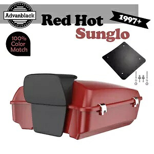 97 年以降のハーレー/ソフテイルに適合 Advanblack Rushmore Chopped Tour Pack Pak RED HOT SUNGLO Fits 97+ Harley/Softail Advanblack Rushmore Chopped Tour Pack Pak RED HOT SUNGLO 【並行輸入品】