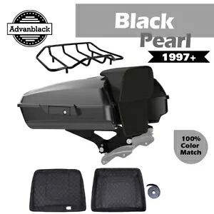 Advan ブラック パール レイザー ツアー パック トランク ラゲッジ 97 年以上のハーレー ツーリングに適合 Advan Black Pearl Razor Tour Pak Pack Trunk Luggage Fits for 97+ Harley Touring 【並行輸入品】