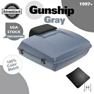 Advanblack ガンシップ グレー レイザー ツアー パック パック パッド 97+ ハーレー ツーリング/ソフテイル用 Advanblack Gunship Gray Razor Tour Pak Pack Pad For 97+ Harley Touring /Softail 【並行輸入品】