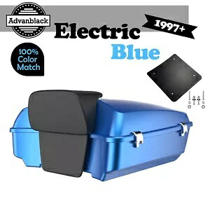 97 年以上のハーレー/ソフテイルに適合 Advanblack Rushmore Chopped Tour Pack Pak エレクトリック ブルー Fits 97+ Harley/Softail Advanblack Rushmore Chopped Tour Pack Pak ELECTRIC BLUE 【並行輸入品】