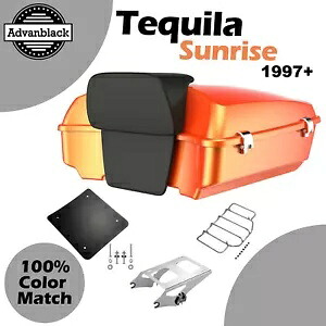 テキーラ サンライズ チョップド ツアー パック トランク 97+ ハーレー ツーリング ストリート ロード グライド用 Tequila Sunrise Chopped Tour Pack Trunk For 97+ Harley Touring Street Road Glide 【並行輸入品】