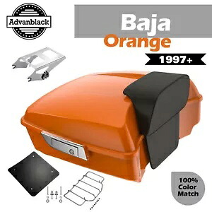 バハオレンジチョップドツアーパックパックトランク荷物バックレストハーレー用 Baja Orange Chopped Tour Pak Pack Trunk Luggage Backrest For Harley 【並行輸入品】