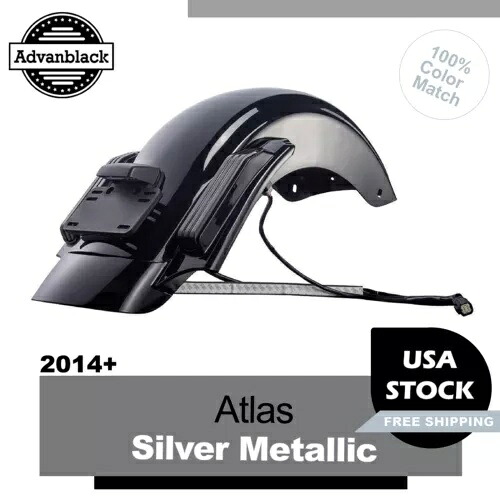Advanblack アトラス シルバー メタリック CVO リア フェンダー システム ハーレー ツーリング 14+ に適合 Advanblack Atlas Silver Metallic CVO Rear Fender System Fits Harley Touring 14+ 【並行輸入品】