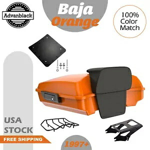 Advanblack バハ オレンジ レイザー ツアー パック Pak トランク ラゲッジ ハーレー ツーリング 97+ に適合 Advanblack Baja Orange Razor Tour Pack Pak Trunk Luggage Fits Harley Touring 97+ 【並行輸入品】