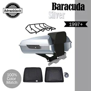 バラクーダ シルバー レイザー ツアー パック トランク ラゲッジ ハーレー FLHR FLHXS FLTRX 97+ に適合 Barracuda Silver Razor Tour Pack Trunk Luggage Fits Harley FLHR FLHXS FLTRX 97+ 【並行輸入品】