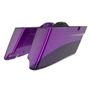 パープルファイア/ブラックベリースモーク 2トーン CVO ハーレー用拡張ストレッチサドルバッグ Purple Fire/Blackberry Smoke 2-Tone CVO Extend Stretched Saddlebag For Harley 【並行輸入品】