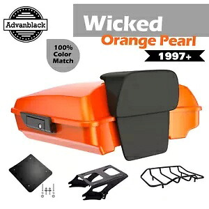 Advanblack ウィキッド オレンジ パール レイザー ツアー パック パック ラゲッジ ハーレー ツーリングに適合 Advanblack Wicked Orange Pearl Razor Tour Pack Pak Luggage Fits Harley Touring 【並行輸入品】