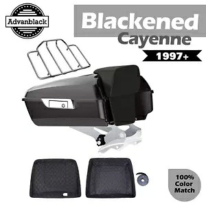 ブラック化されたカイエンチョップドツアーパックパックトランク荷物バックレストは97年以上のハーレーに適合します Blackened Cayenne Chopped Tour Pak Pack Trunk Luggage Backrest Fits 97+ Harley 【並行輸入品】