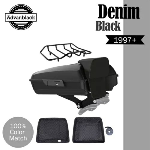 アドバン デニム ブラック レイザー ツアー パック トランク パック ラゲッジ 97+ ハーレーダビッドソン用 Advan Denim Black Razor Tour Pack Trunk Pak Luggage For 97+ Harley Davidson 【並行輸入品】
