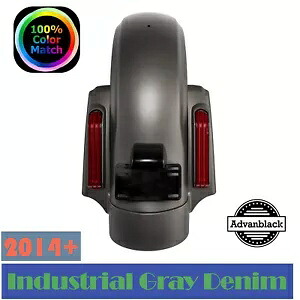 インダストリアルグレーデニム CVO スタイルリアフェンダーシステムは 2014 年以降のハーレーツーリングに適合 Industrial Gray Denim CVO Style Rear Fender System Fits 2014+ Harley Touring 【並行輸入品】