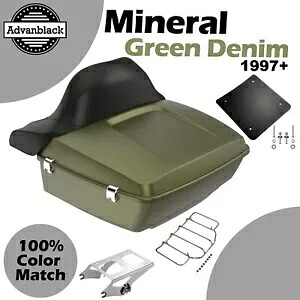 ミネラルグリーンデニムキングツアーパックラップアラウンド97+ハーレーストリートロードグライド用 Mineral Green Denim King Tour Pack Wrap Around For 97+ Harley Street Road Glide 【並行輸入品】