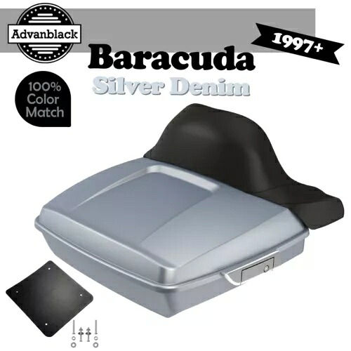 ハーレー/ソフテイル用ラッシュモアレイザーツアーパックラップアラウンドバラクーダシルバーデニム For Harley/Softail Rushmore Razor Tour Pack Wrap Around BARRACUDA SILVER DENIM 【並行輸入品】