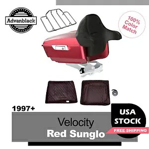 Velocity レッド Sunglo King ツアーパック ラップアラウンドバックレスト ハーレーツーリング 1997+用 Velocity Red Sunglo King Tour Pack Wrap Around Backrest For Harley Touring 1997+ 【並行輸入品】｜カスタムパーツ WORLD倉庫