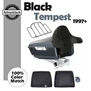 ブラック テンペスト キング ツアー パック ラップ アラウンド バックレスト 97+ ハーレー ツーリング用 Black Tempest King Tour Pak Pack Wrap Around Backrest For 97+ Harley Touring 【並行輸入品】