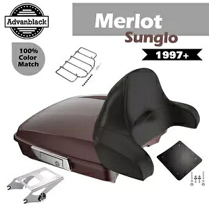 Merlot Sunglo Razor ツアーパック Pak ラップアラウンド 97+ ハーレー ストリート ロード グライド用 Merlot Sunglo Razor Tour Pack Pak Wrap Around For 97+ Harley Street Road Glide 【並行輸入品】