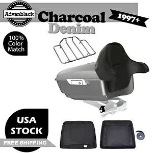 チャコール デニム キング ツアー パック トランク ラゲッジ 97 年以上のハーレーダビッドソン ツーリング用 Charcoal Denim King Tour Pack Trunk Luggage For 97+ Harley Davidson Touring 【並行輸入品】