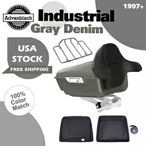 インダストリアル グレー デニム キング ツアー パック ハーレー ストリート エレクトラ ロード グライド 97+用 Industrial Gray Denim King Tour Pack For Harley Street Electra Road Glide 97+ 【並行輸入品】